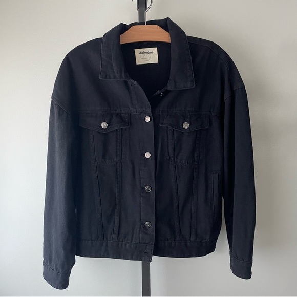 Animebae Collection Sad Girls Art Denim Jean Jacket Black Size Large Unisex - Picture 2 of 9